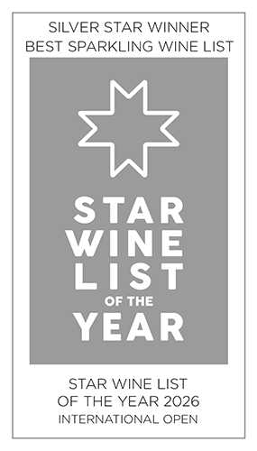 Silver Badge, International Open, Best Sparkling Wine List